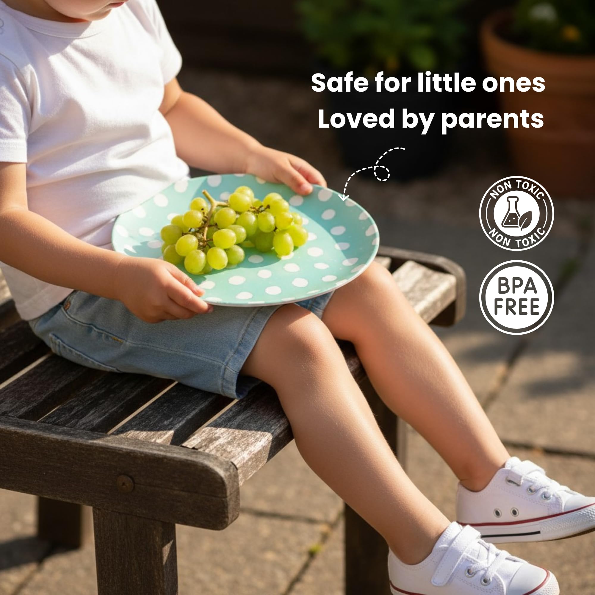 ilohaus toddler dining plates are durable for busy everyday use.