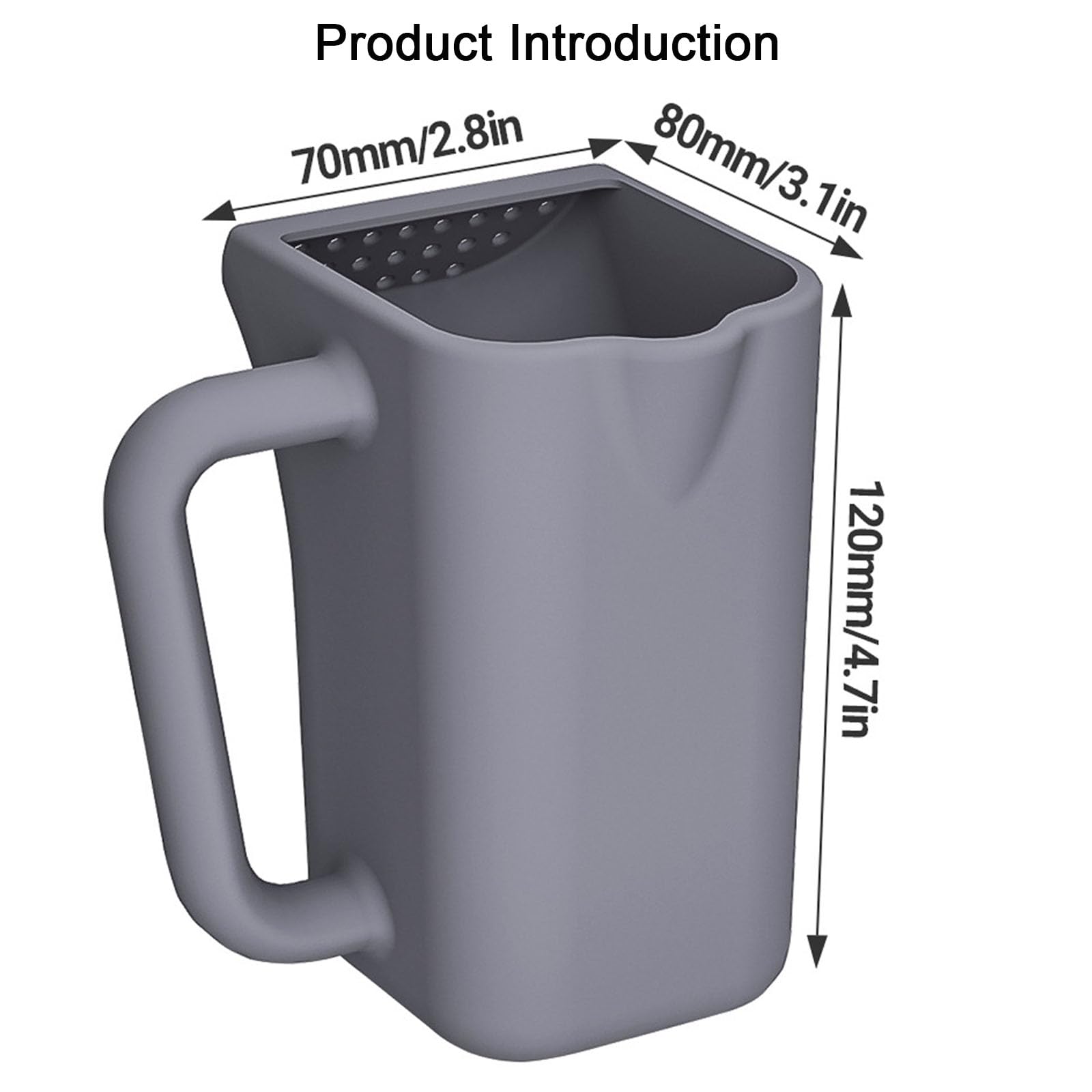 ILORVIUN Rinse Cup with soft grip handle for easy pouring.