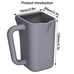 ILORVIUN Rinse Cup with soft grip handle for easy pouring.