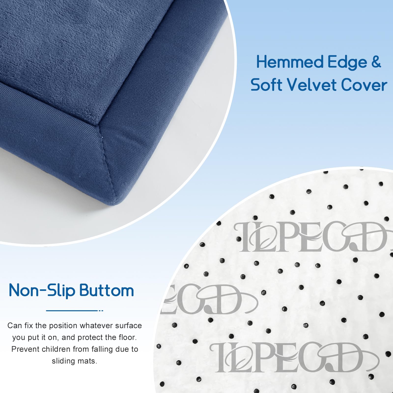 ILPEOD Baby Play Mat corner view highlights durable padding and coverage