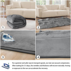 ILPEOD Baby Play Mat folded size showcase for portable comfort.