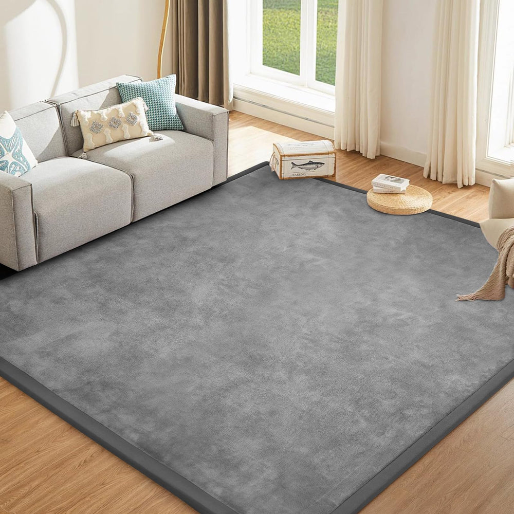 ILPEOD baby play mat grey with memory foam padding for safe, comfortable play.