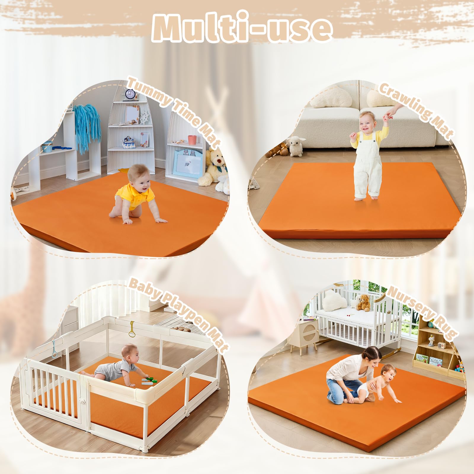 ILPEOD mat inside a playpen creates a safe, soft play area
