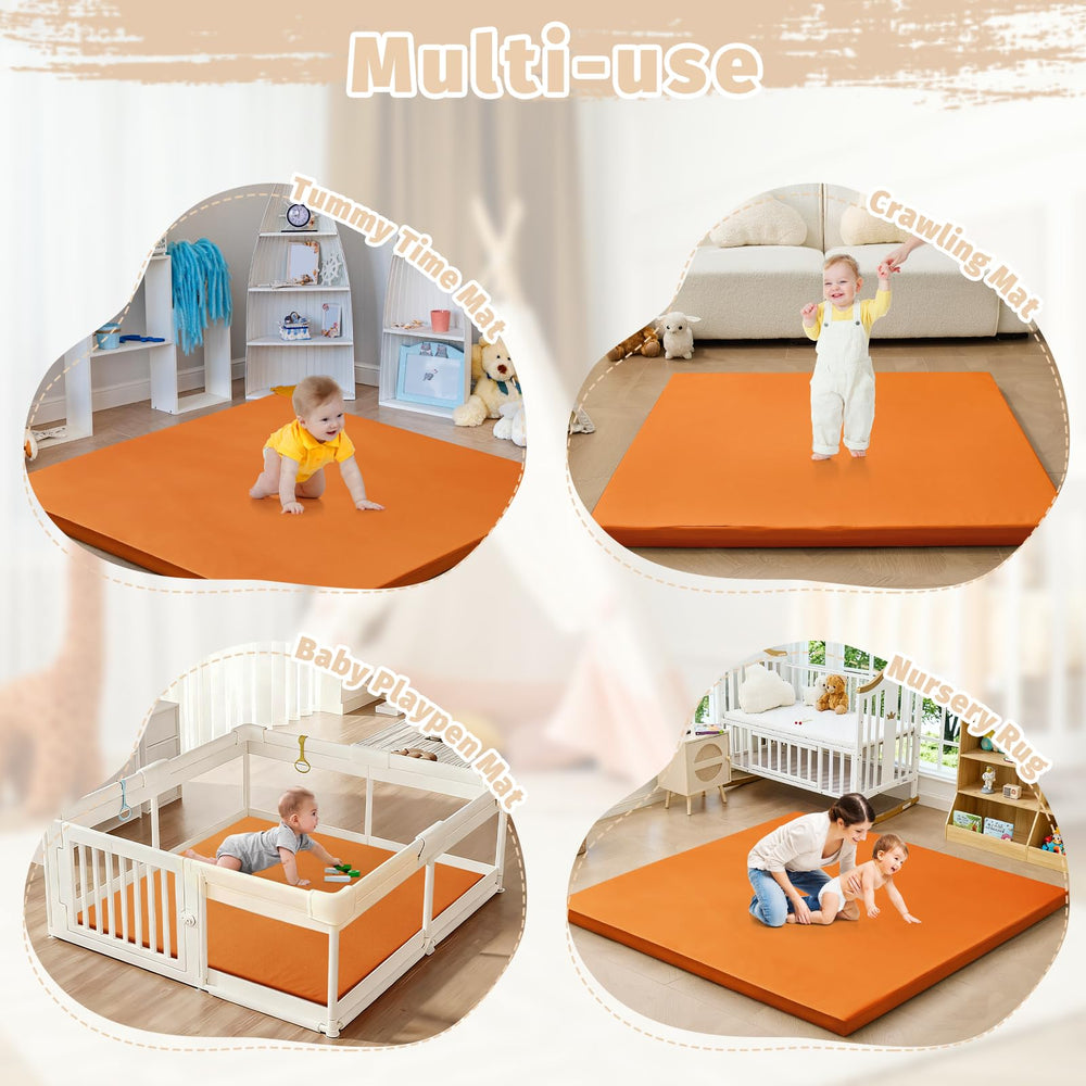 ILPEOD mat inside a playpen creates a safe, soft play area