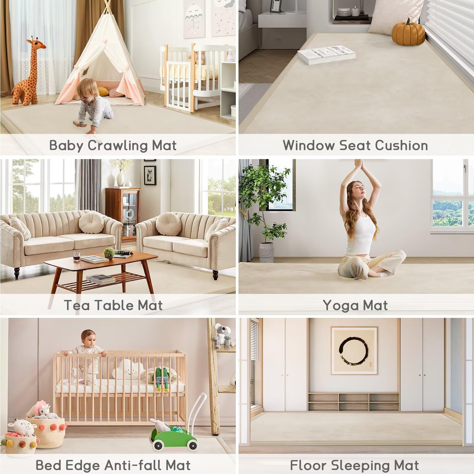 Soft texture ILPEOD nursery rug complements a cozy nursery