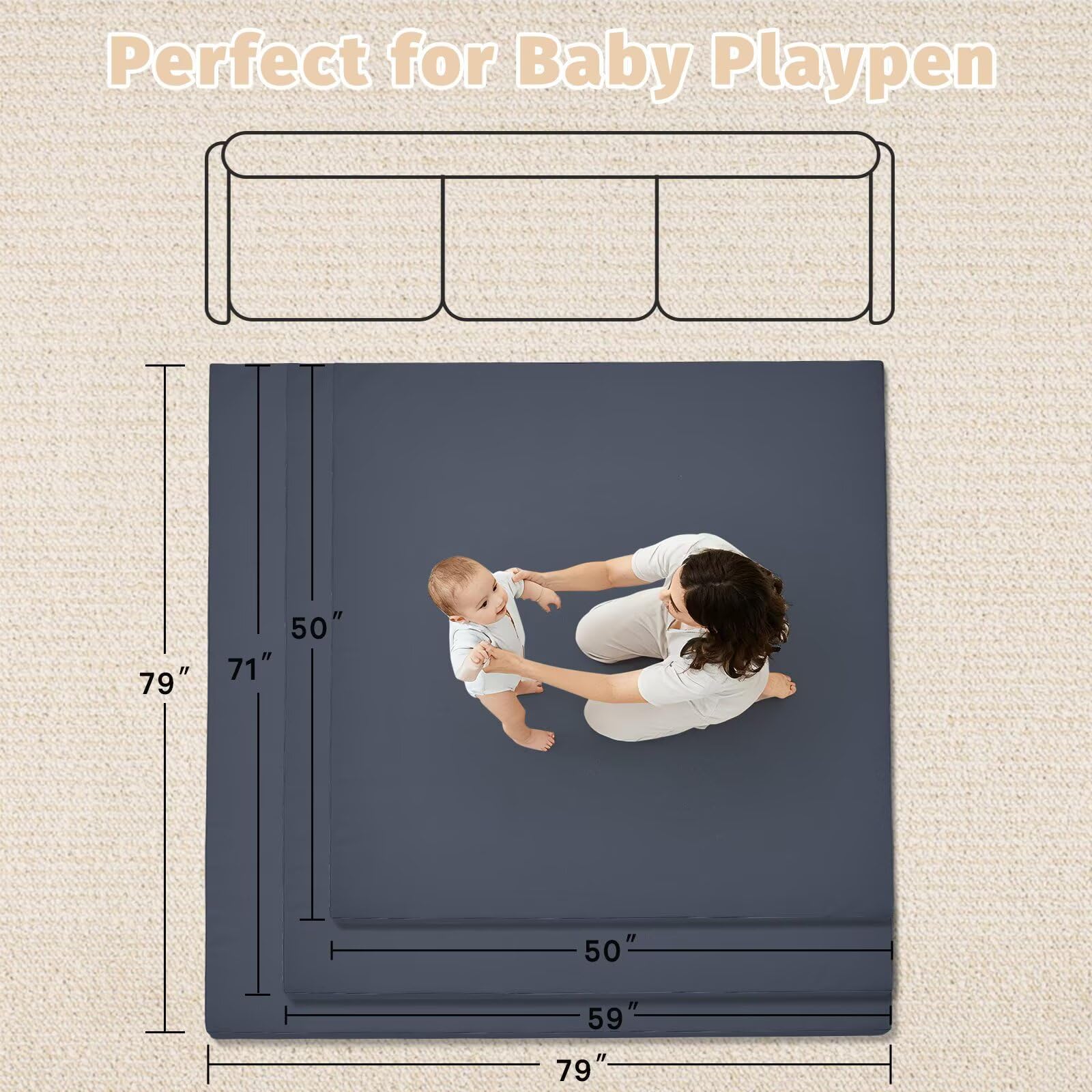 ILPEOD cushioned tummy-time mat offers soft support for early crawls