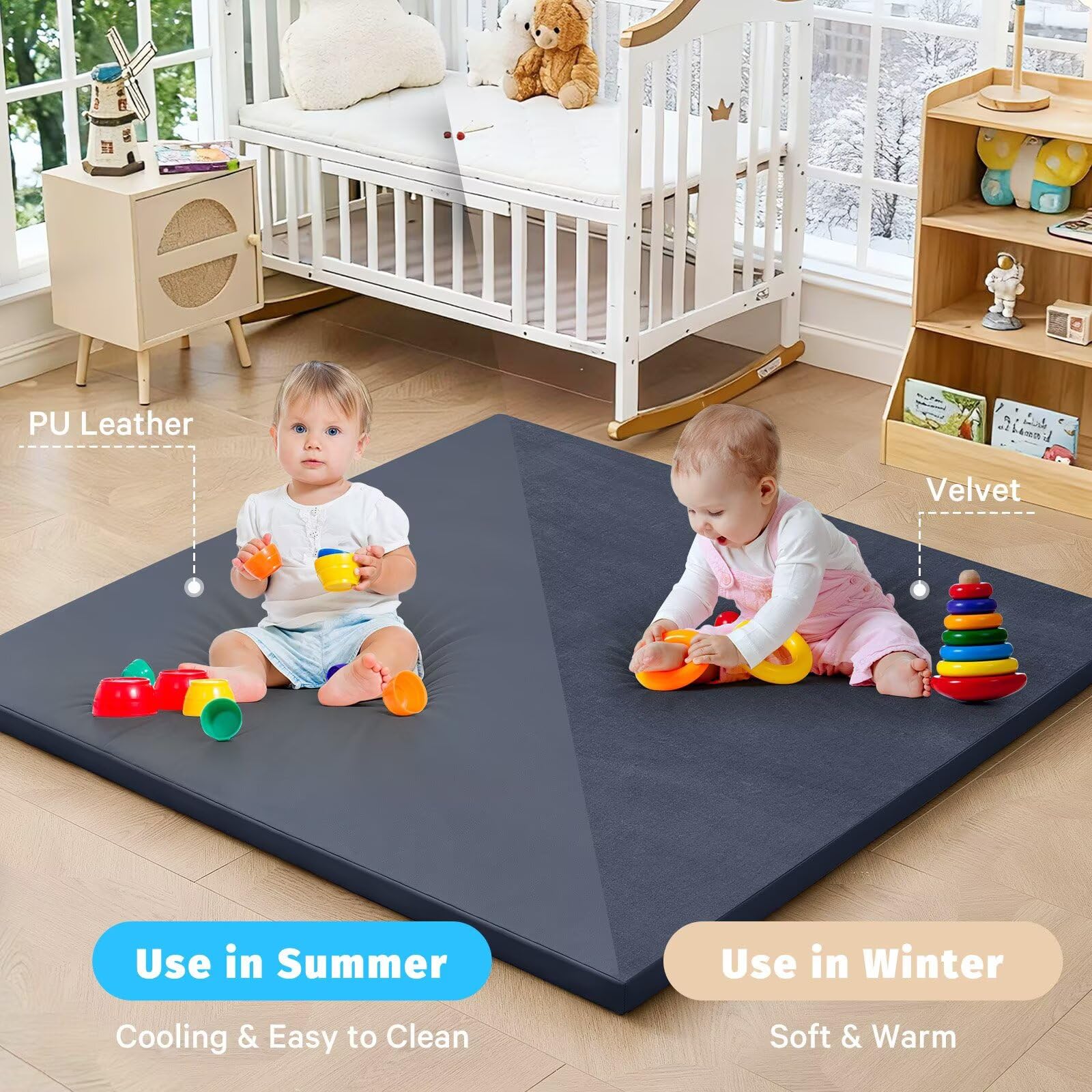 ILPEOD double-sided velvet mat stays warm and cozy for baby sessions