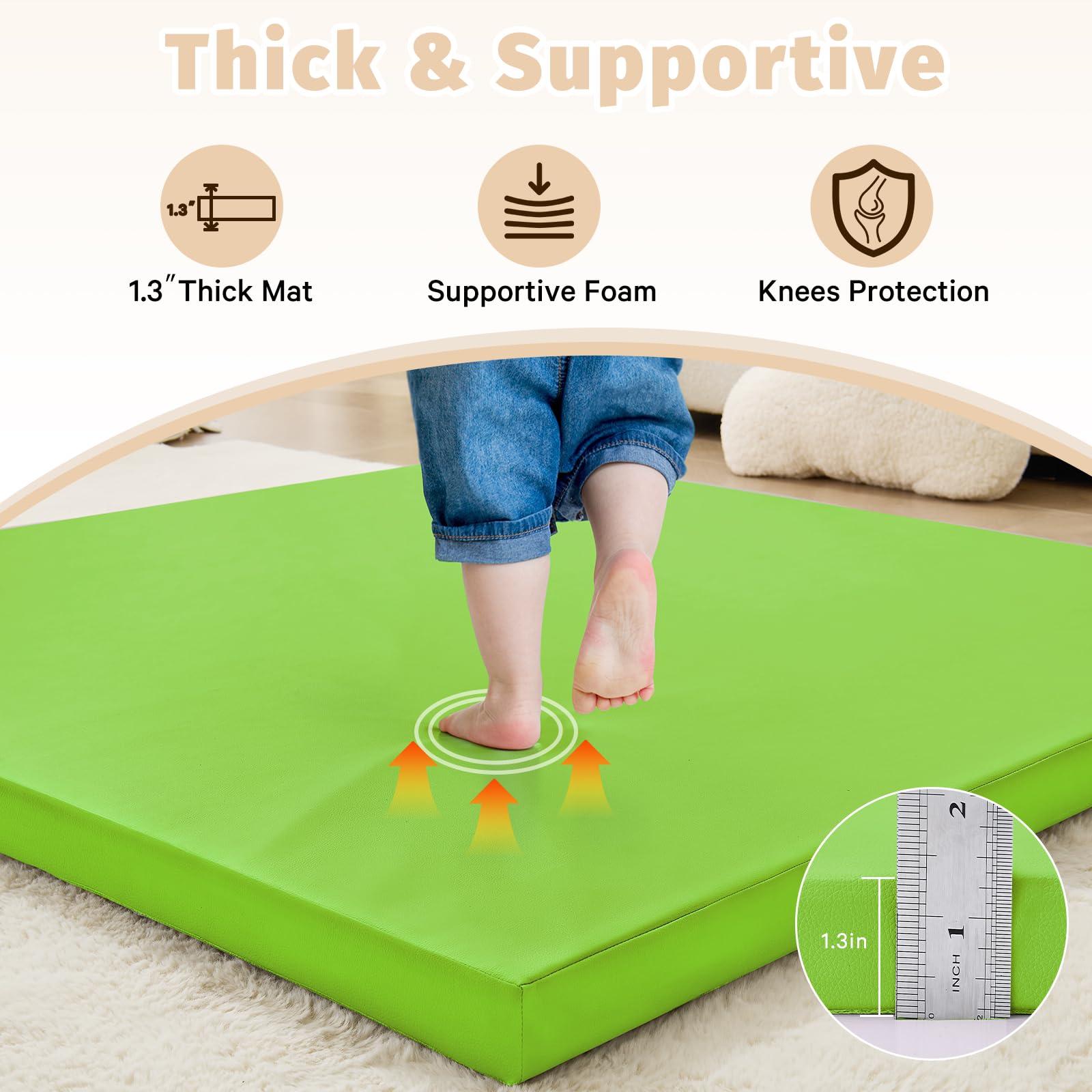 ILPEOD 1.3-inch memory foam cushion protects little knees during play