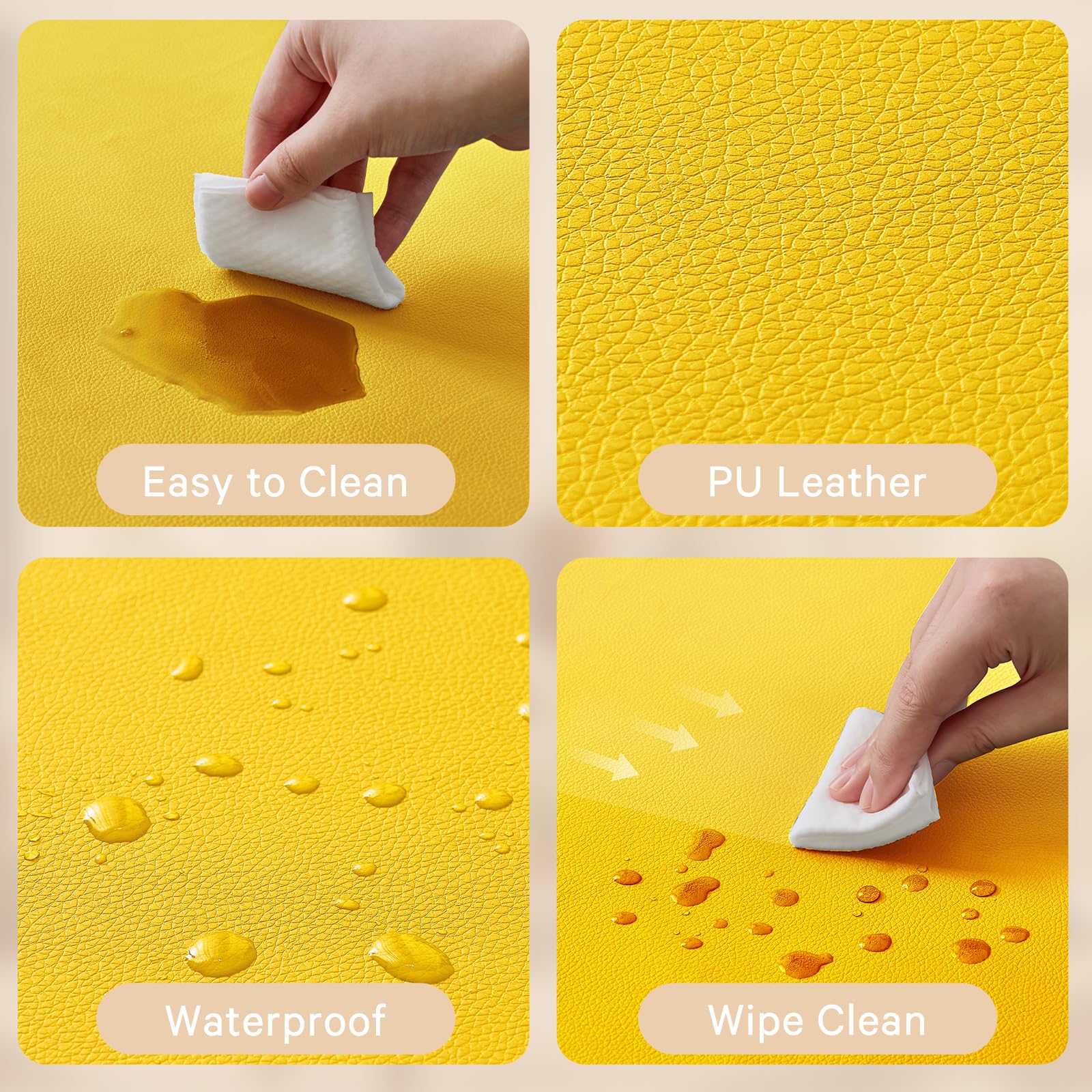 ILPEOD memory foam cushion detail shows 1.3 inch thickness for gentle support.