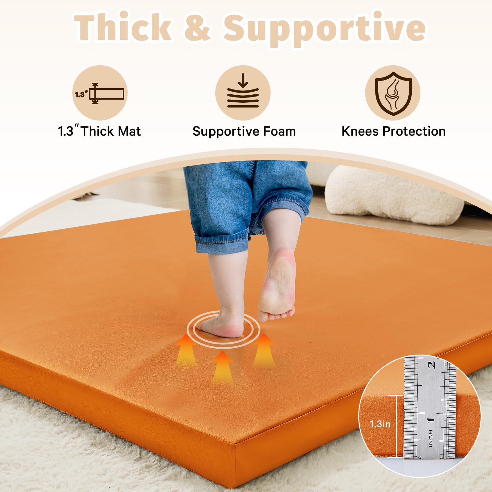 ILPEOD waterproof mat for tummy time with cushioned surface