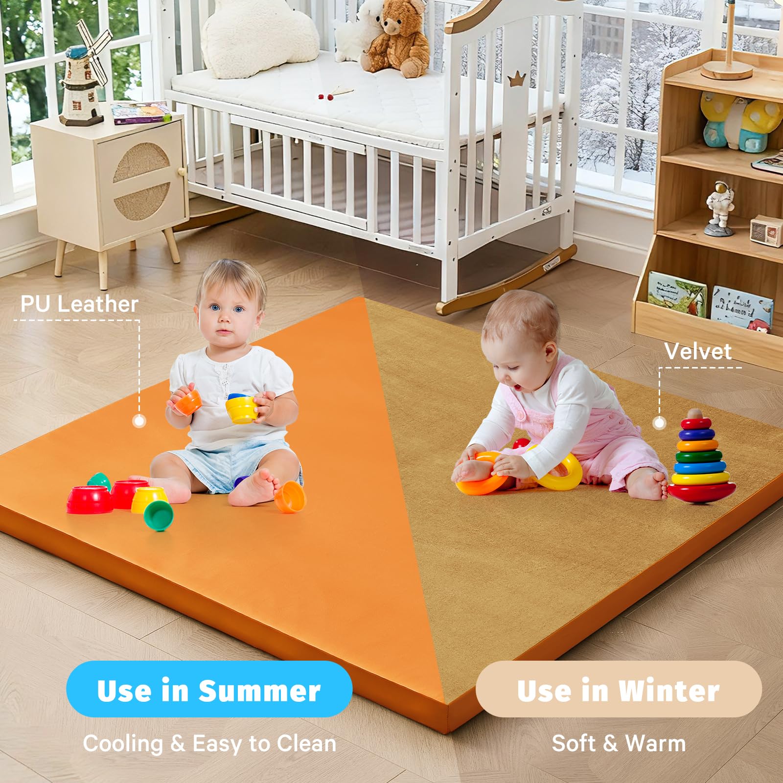 ILPEOD mat complements modern living room and nursery decor