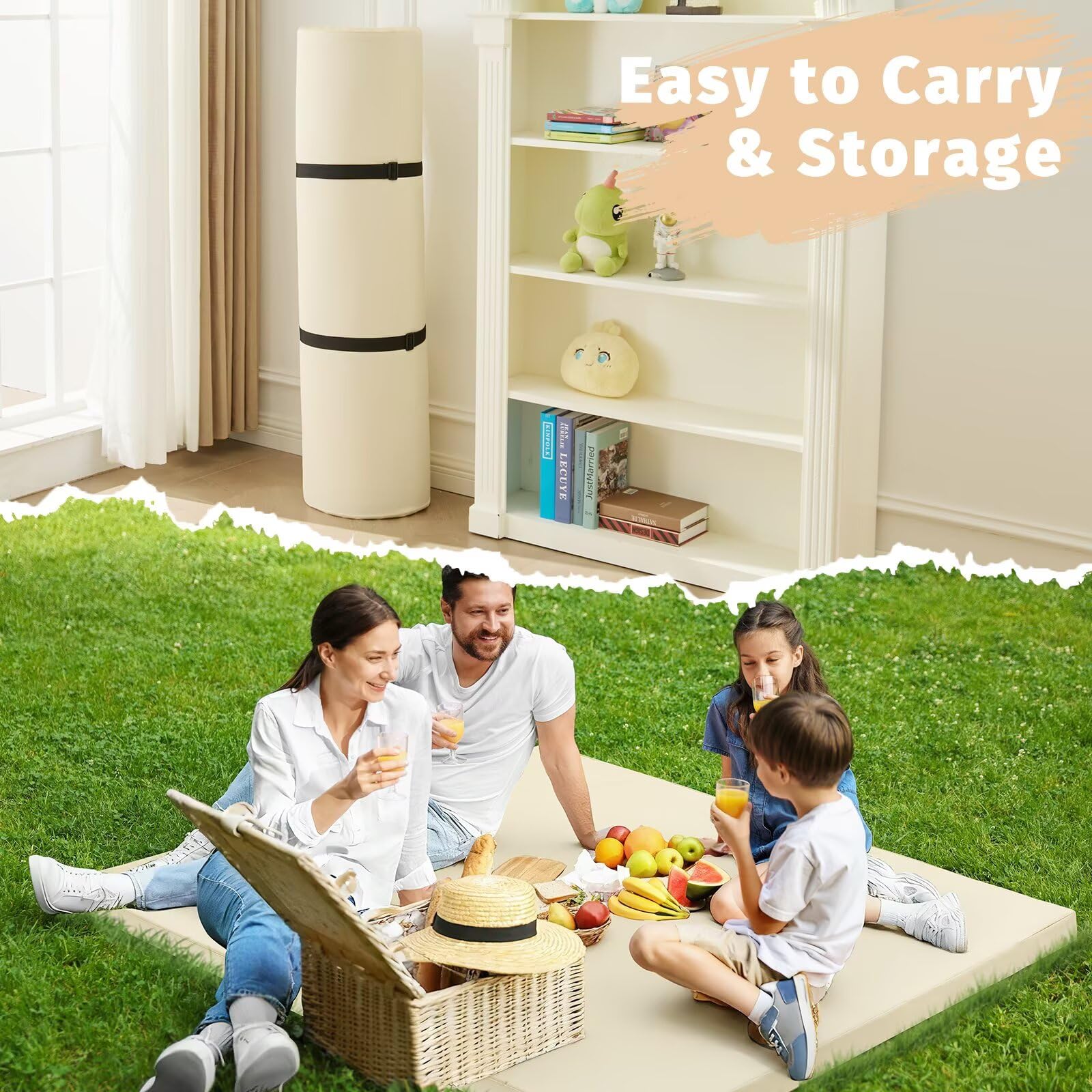 ILPEOD modern beige design that complements nursery decor and safety needs.