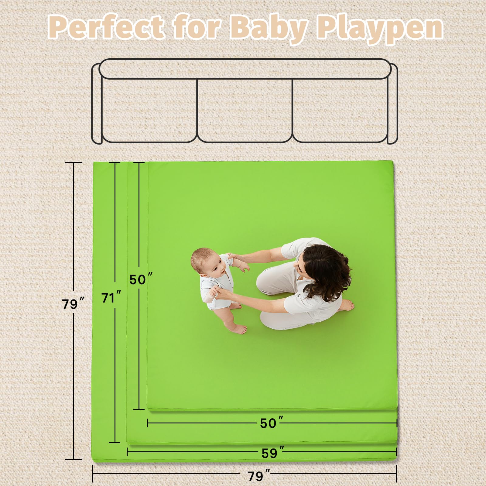 ILPEOD stylish nursery mat that blends with decor