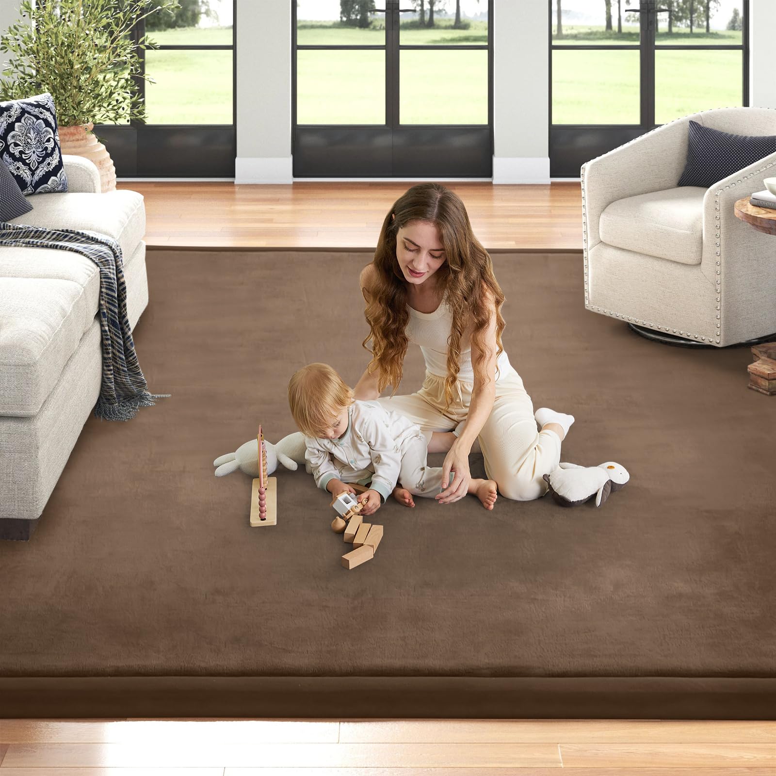 ILPEOD nursery rug foam mat is easy to clean after messy play
