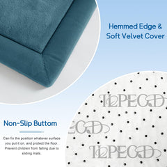 ILPEOD nursery rug with velvet surface adds cozy style to play areas.