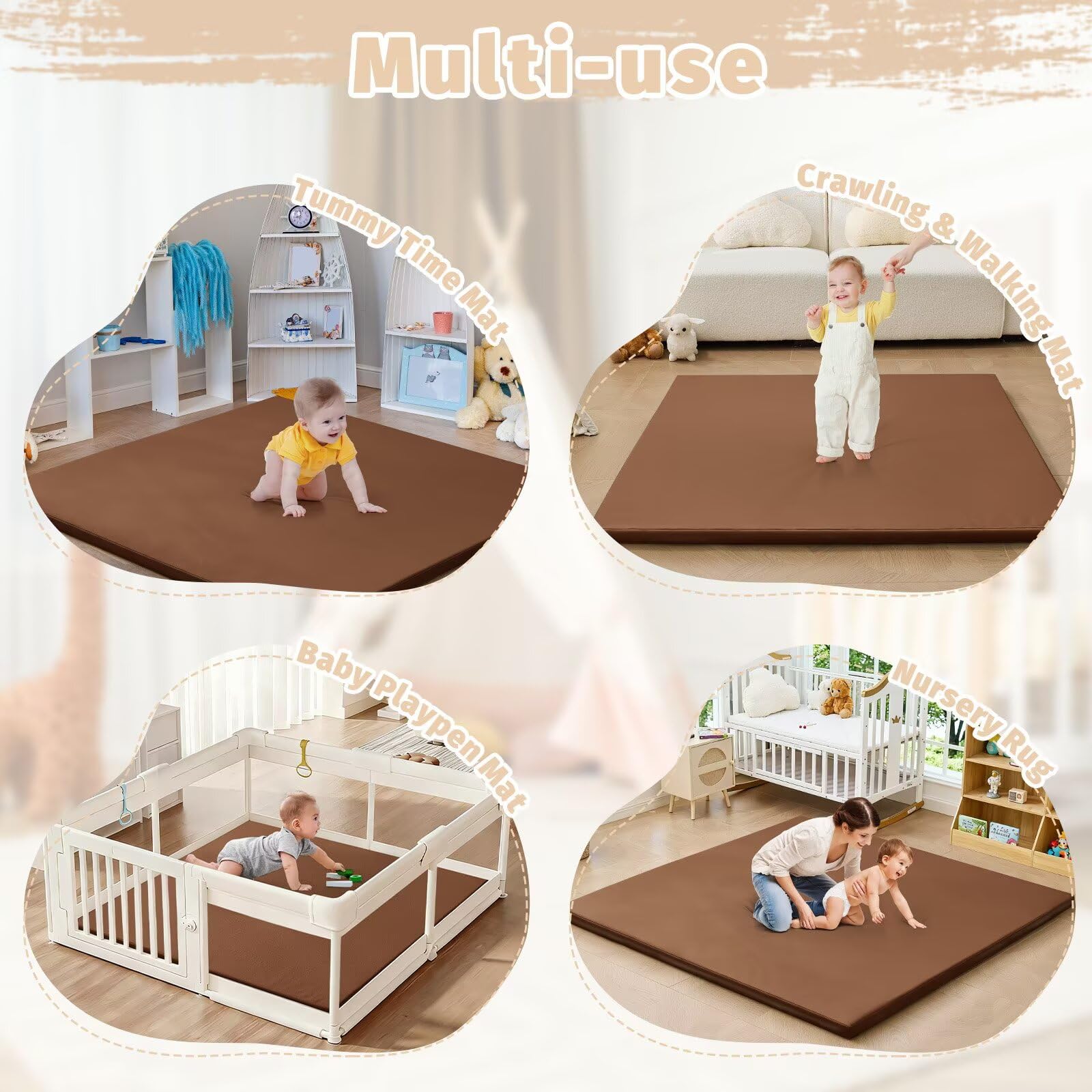 ILPEOD one-point-three-inch cushioning absorbs impact for tiny movers.