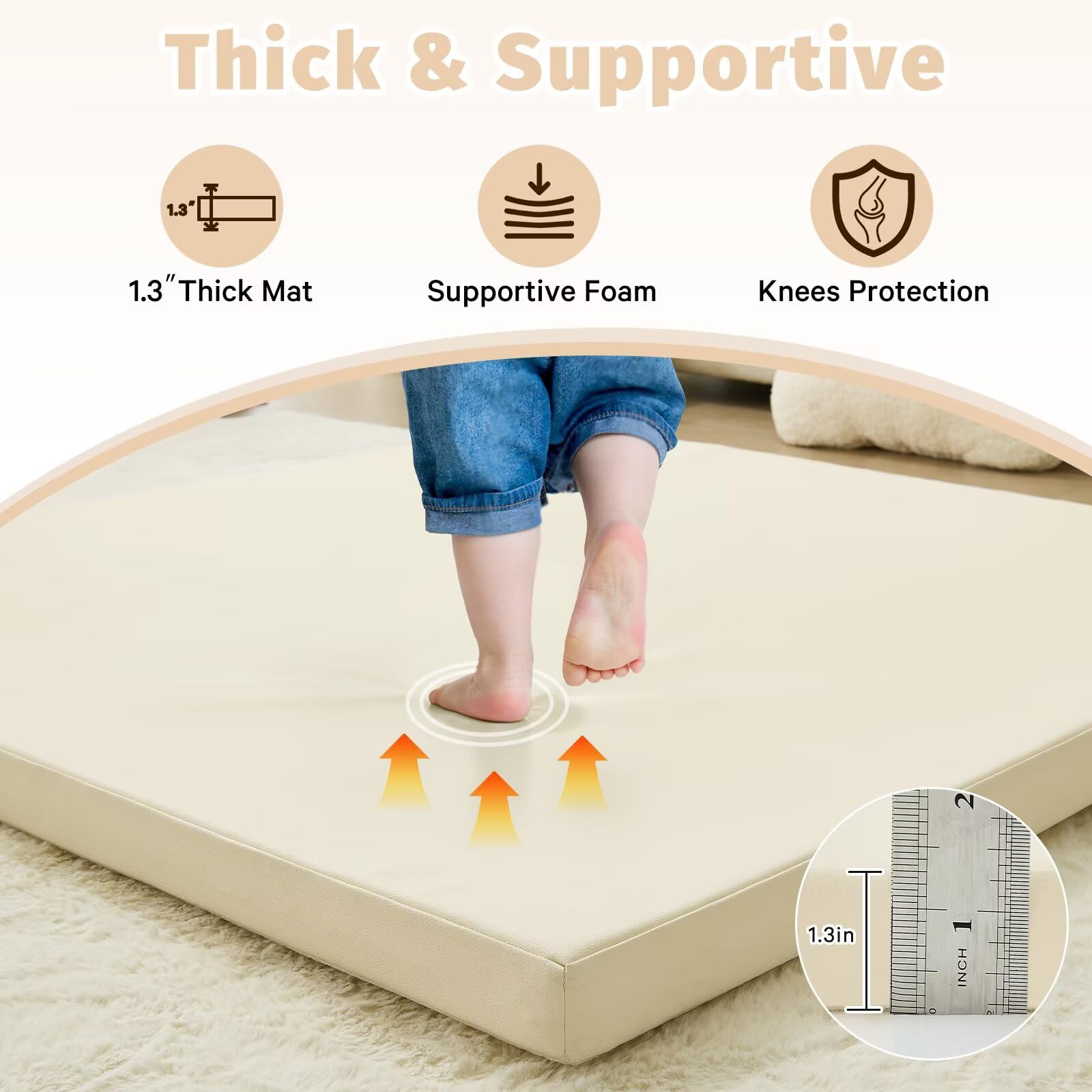 ILPEOD playpen-ready mat fitting inside a nursery or living room playpen.