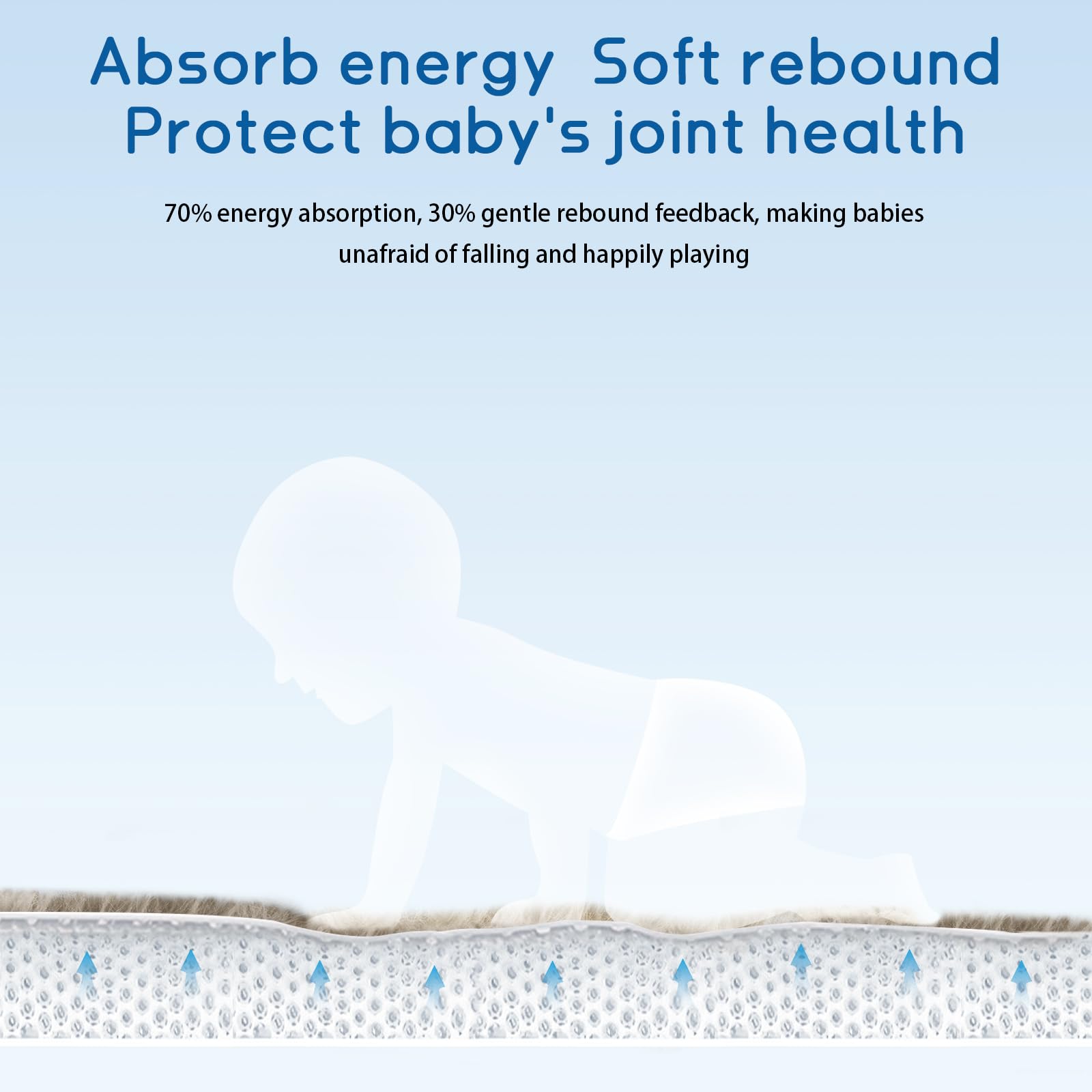 Soft-touch coral velvet cover on ILPEOD mat for gentle play