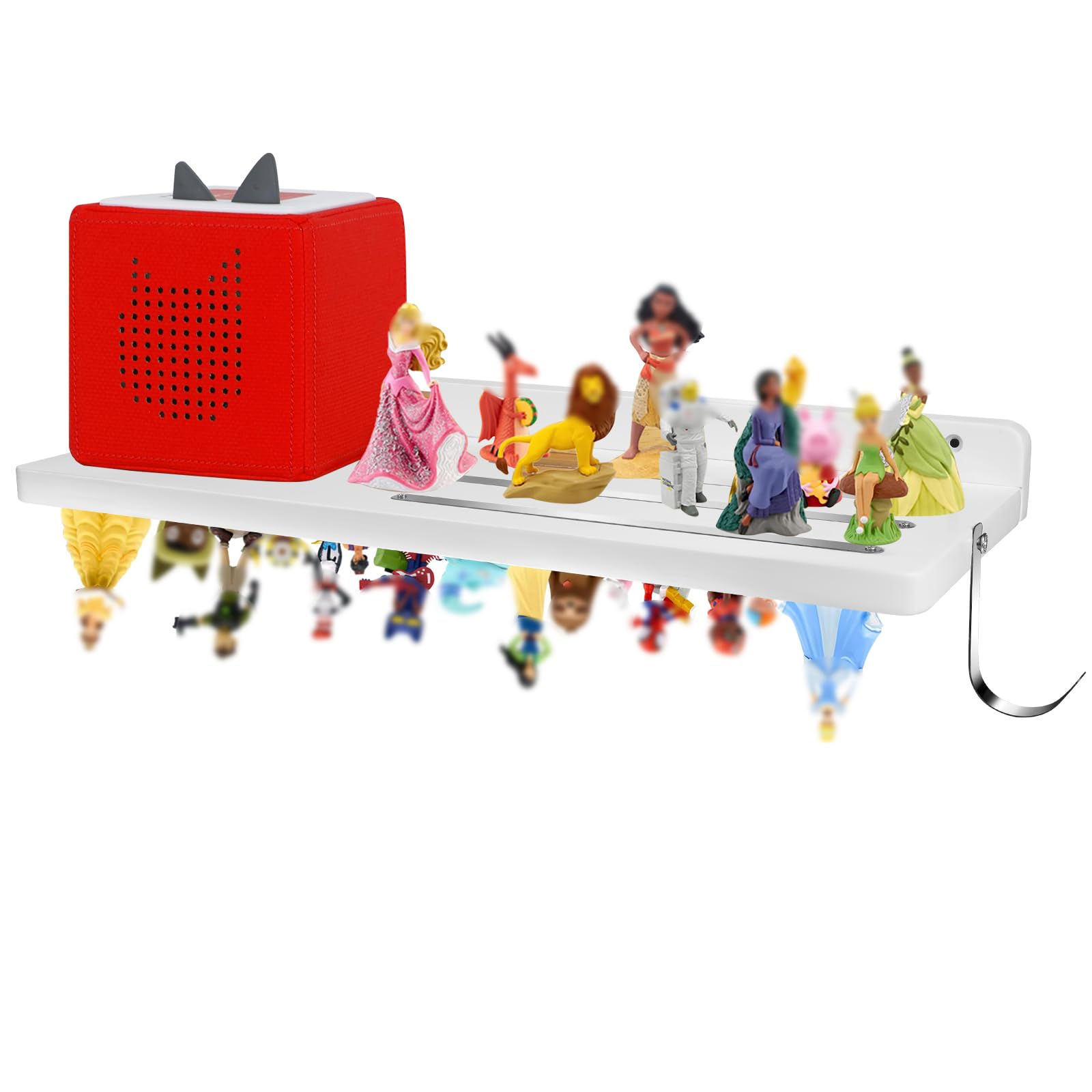 ILSSLI Tonies shelf with magnetic display securely holds figures for organized play.