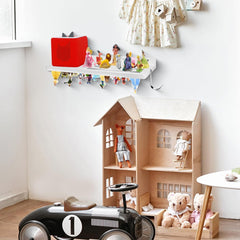 ILSSLI wall-mounted Tonies shelf shows easy mounting and space-saving design.