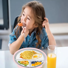 iLulala 304 stainless steel toddler plate blends durability and easy cleaning.