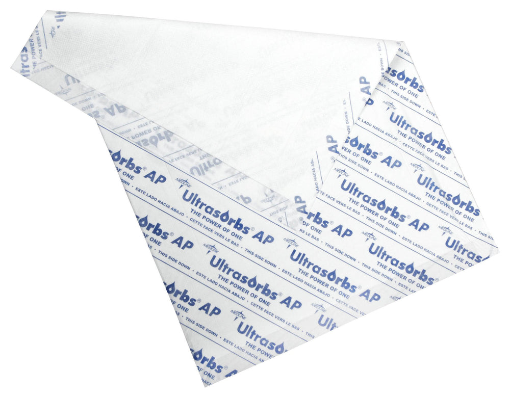 Medline Advanced Plus Ultrasorbs Drypads provide edge-to-edge protection for beds and furniture, absorbing moisture effectively.
