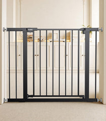 PLZOIT baby gate on stairs offers safe walk-through access for busy households.