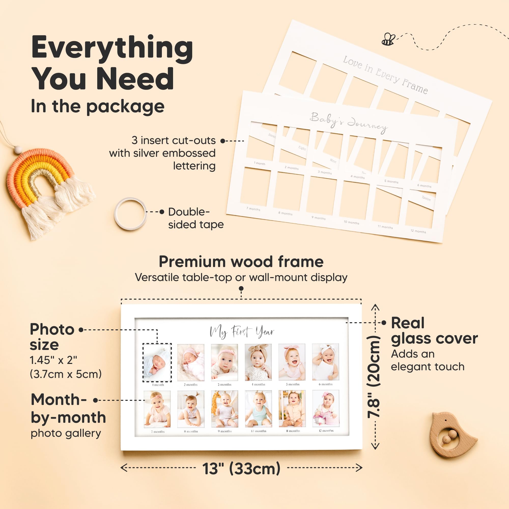 KeaBabies first year collage layout in Alpine White organizes monthly memories.