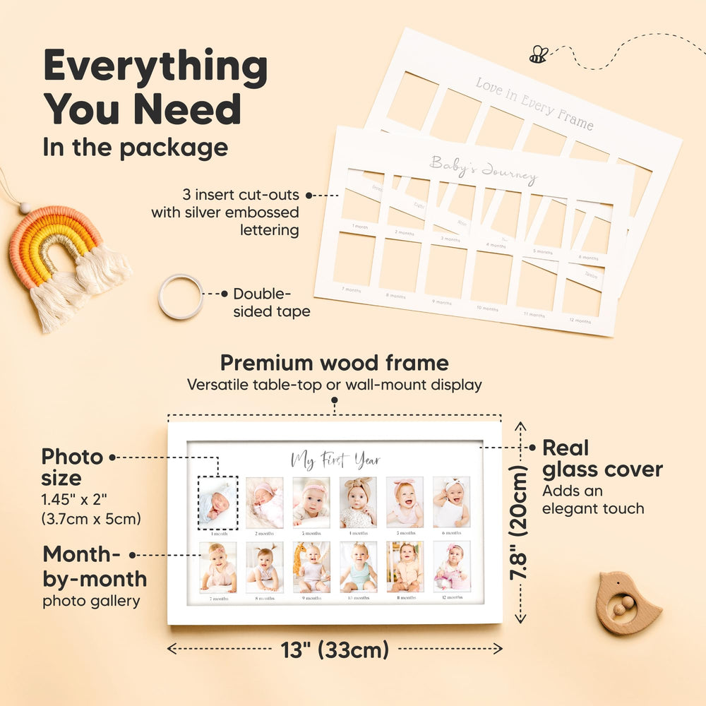 KeaBabies first year collage layout in Alpine White organizes monthly memories.