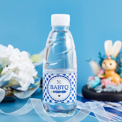 Cheereveal 24Pcs BBQ Baby Shower Water Bottle Labels – Waterproof, Self-Adhesive, Blue