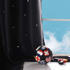 NICETOWN Hollow-Star Blackout Curtains for Kids, 63in, Grommet Top, W42xL63, Black