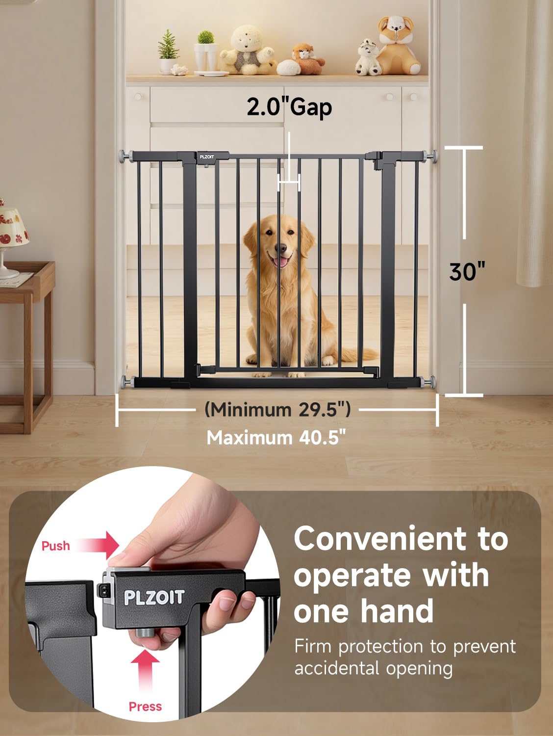 PLZOIT 5.5-inch extension widens fit for wider doorways.