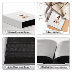 Popotop Photo Album 4x6 100 Pockets with Leather Hardcover Cover, Small Photo Album Holder Book with 50Pcs Pages for Family Travel Wedding Baby Gifts
