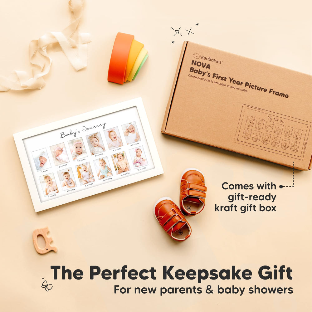 KeaBabies Nova Baby Frame gift box presentation for baby shower keepsakes.
