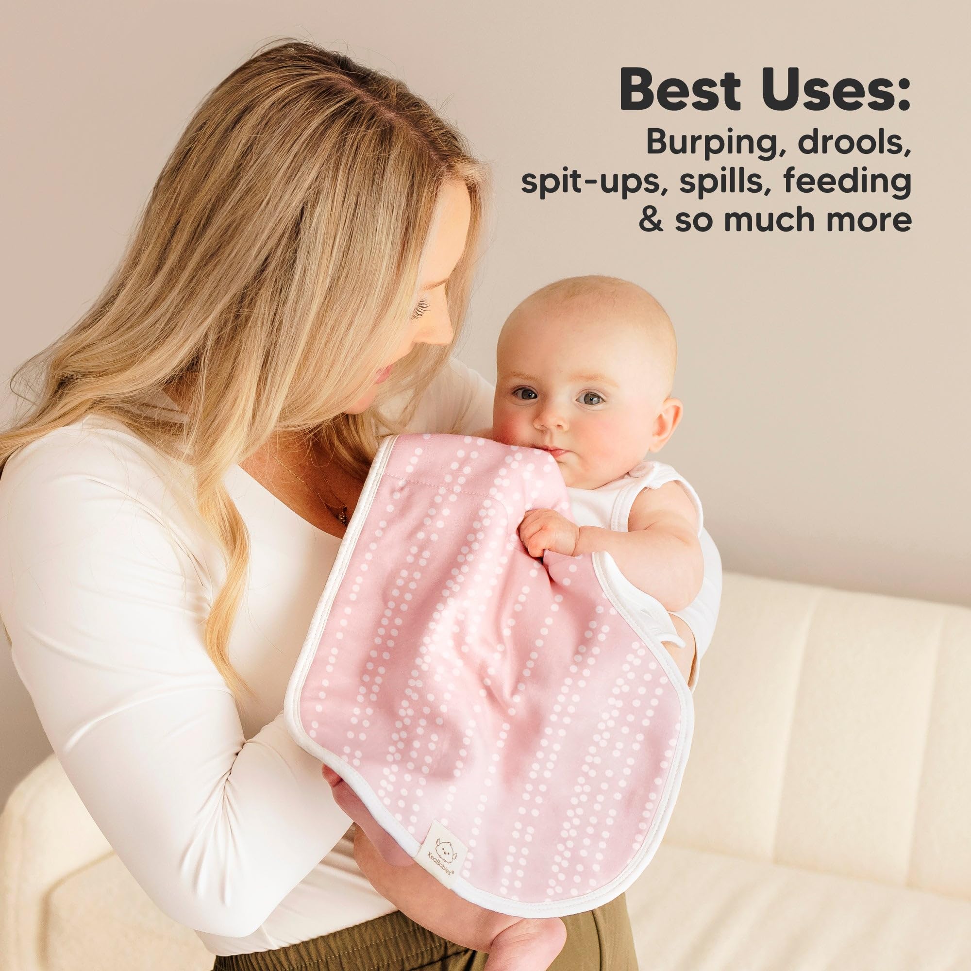 KeaBabies burp cloths pair with Hallo Bibs for coordinated care.