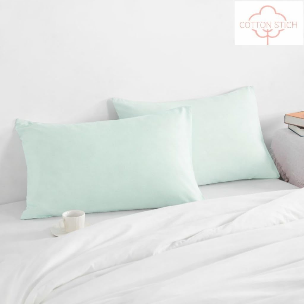 COTTON STICH Toddler Pillowcase Set – 600 Thread Count Cotton, Apple Green (2-Pack, 12x16 Envelope)