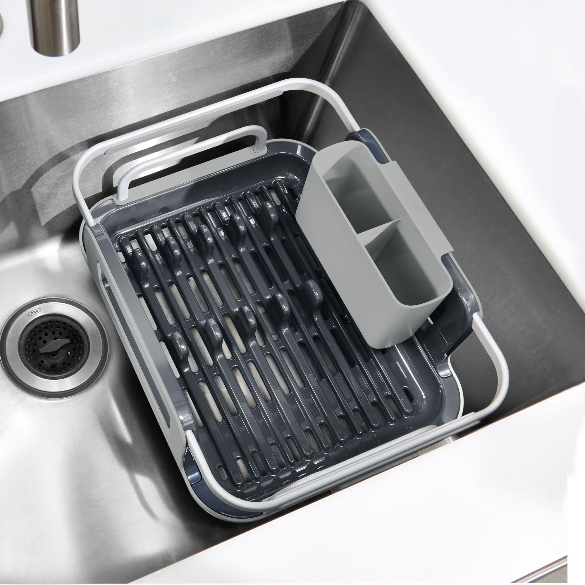 OXO Good Grips Extensor Sobre Fregadero de Aluminio para Secar Platos