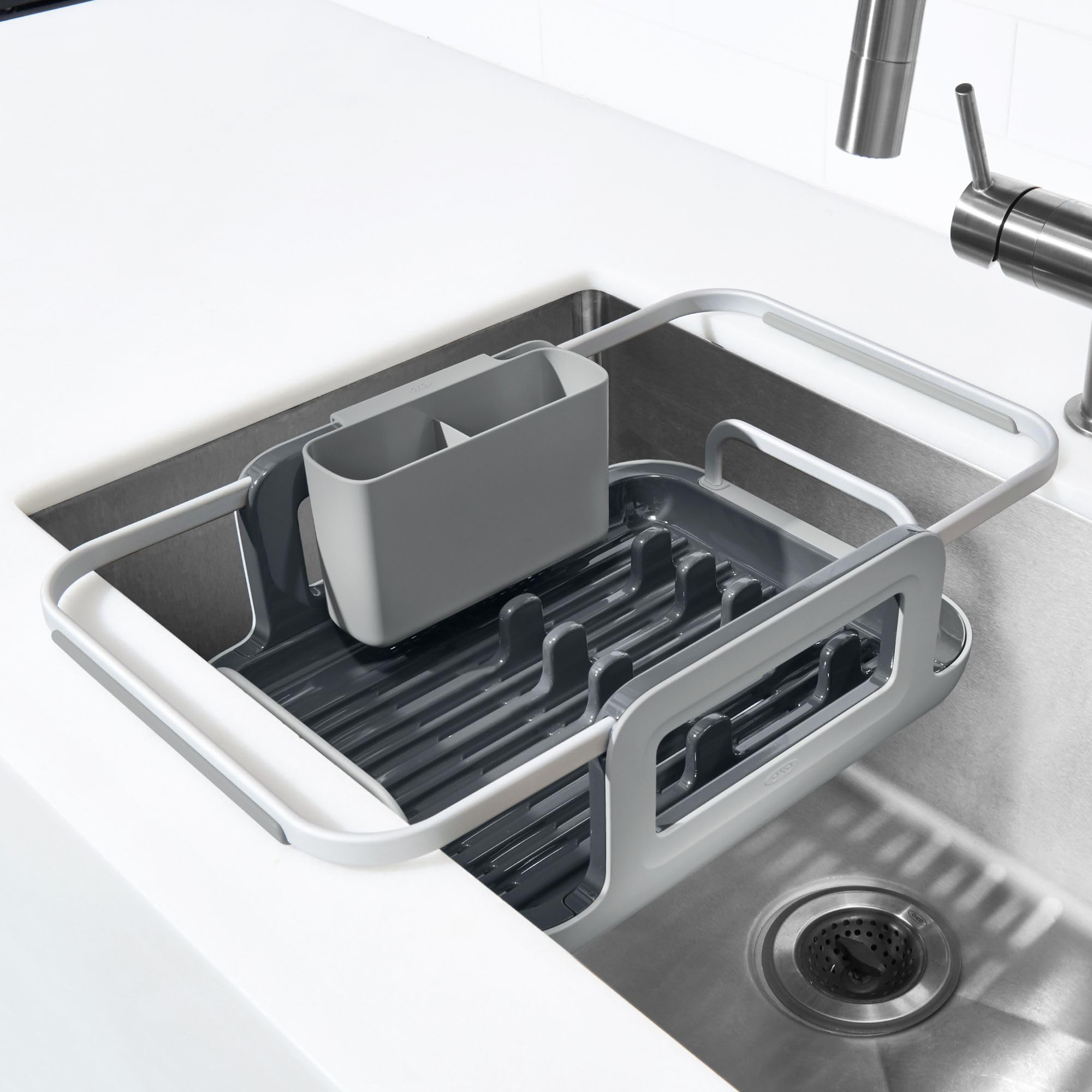 OXO Good Grips Extensor Sobre Fregadero de Aluminio para Secar Platos
