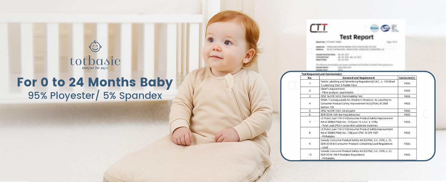 TOTBASIC Baby Sleep Sack 6-15 Months – Apple Blossom, 1.0 TOG, Long Sleeve Wearable Blanket