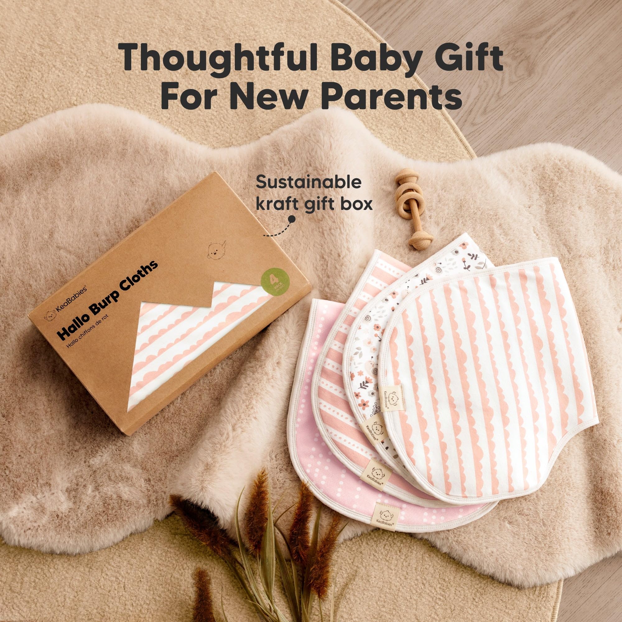 KeaBabies burp cloths are machine washable and dryer-safe.