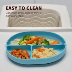 Imagination Junction plate set icon highlighting dishwasher-safe and easy cleaning