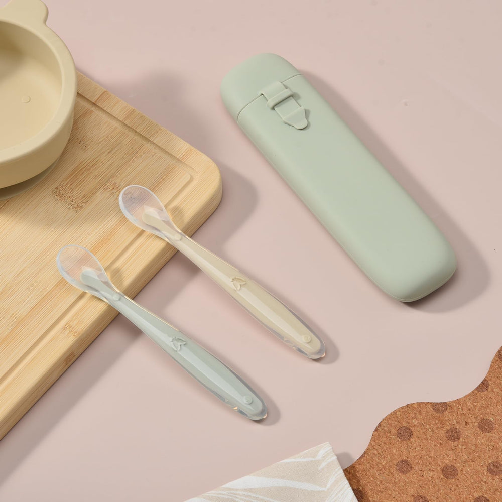 Imagination Junction gift-ready baby feeding set with two spoons