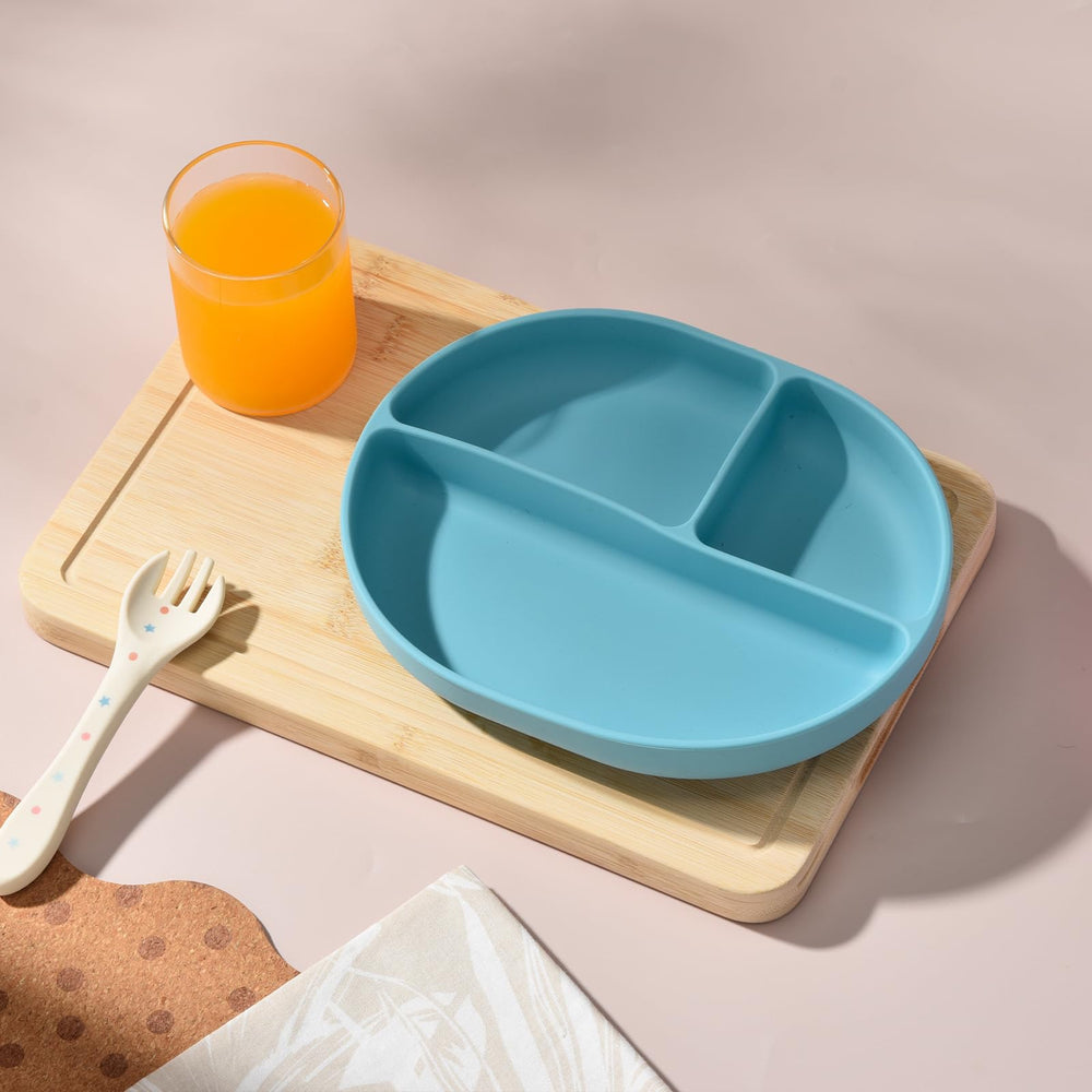 Imagination Junction silicone plate set used as sensory play tray