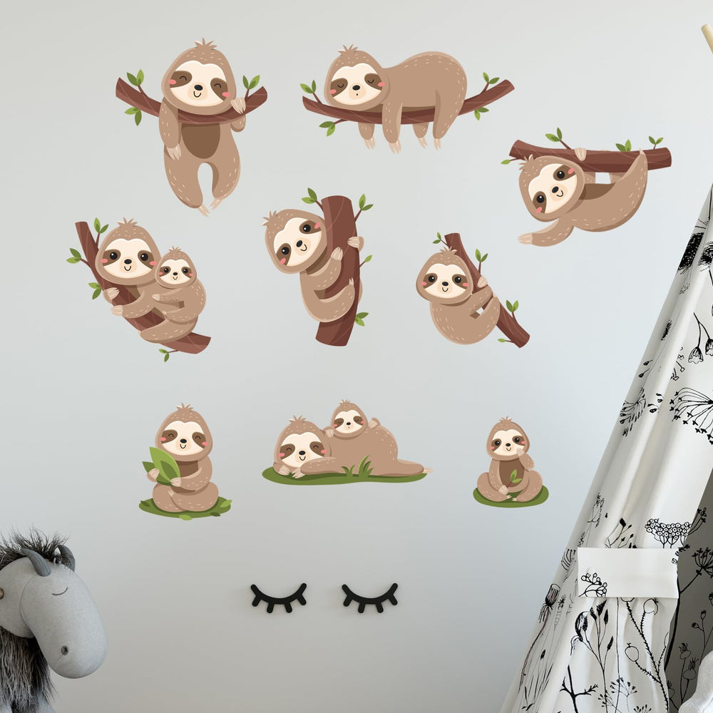 iMagitek educational sloth wall decal with vibrant colors sparks imagination