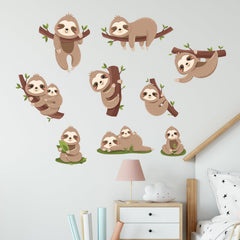 iMagitek sloth wall sticker leaves lounging creates a calming nursery focal point