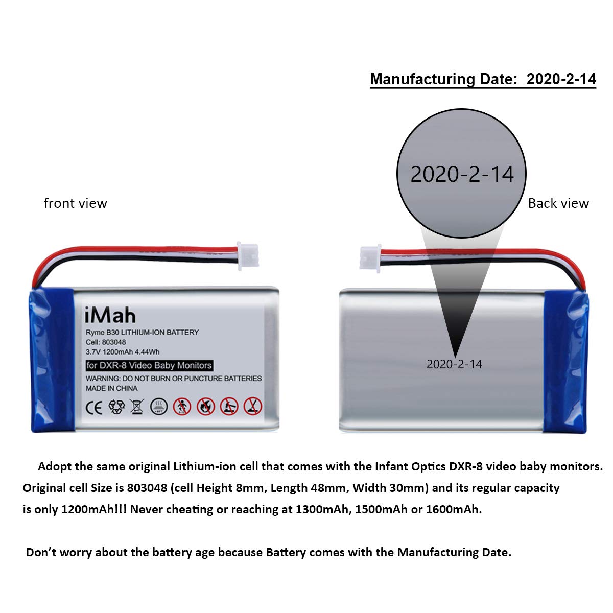 iMah battery protection chip inside for safer charging and discharging