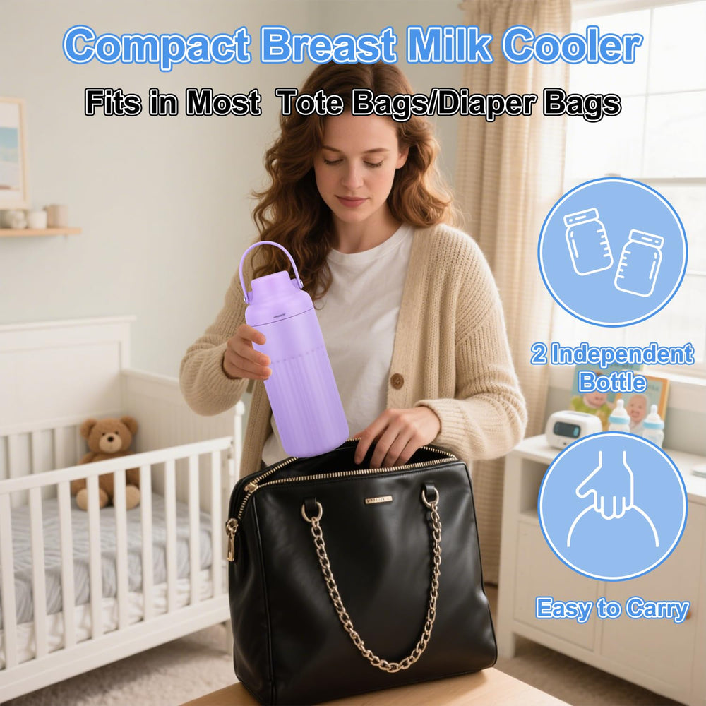 iMMDOKIN dual-storage bottles keep milk separated for flexible feeding on outings.