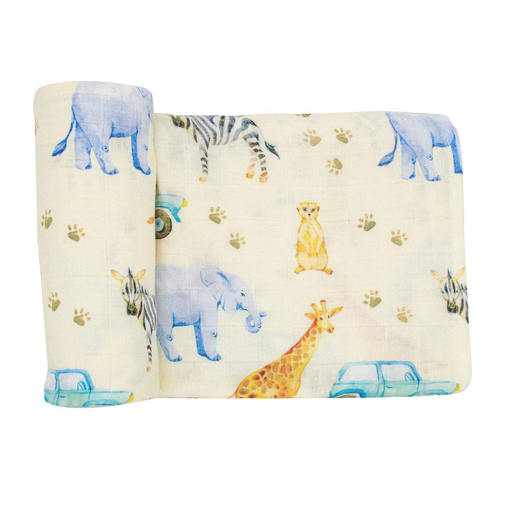 immispace ultra-soft swaddle blanket with safari print for cozy newborn sleep