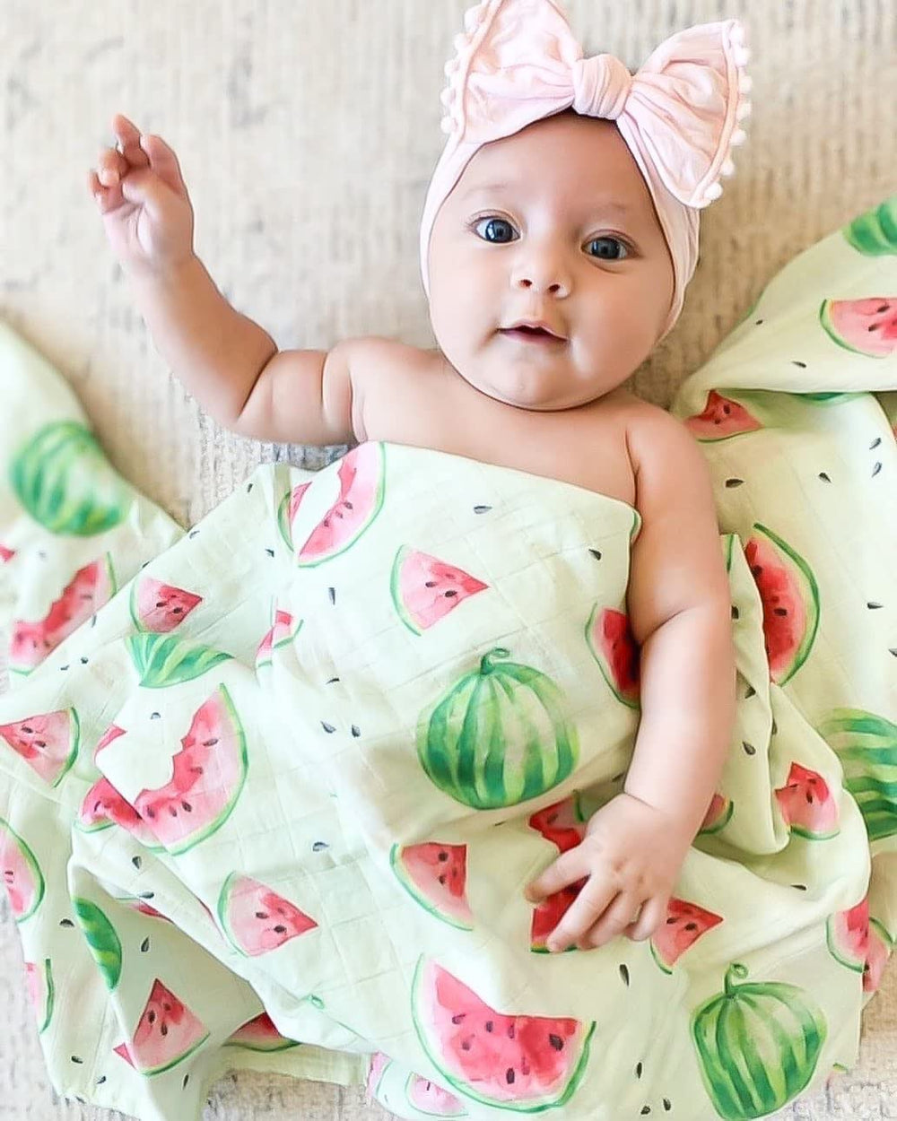 Immispace Watermelon muslin texture close-up highlighting lightweight weave
