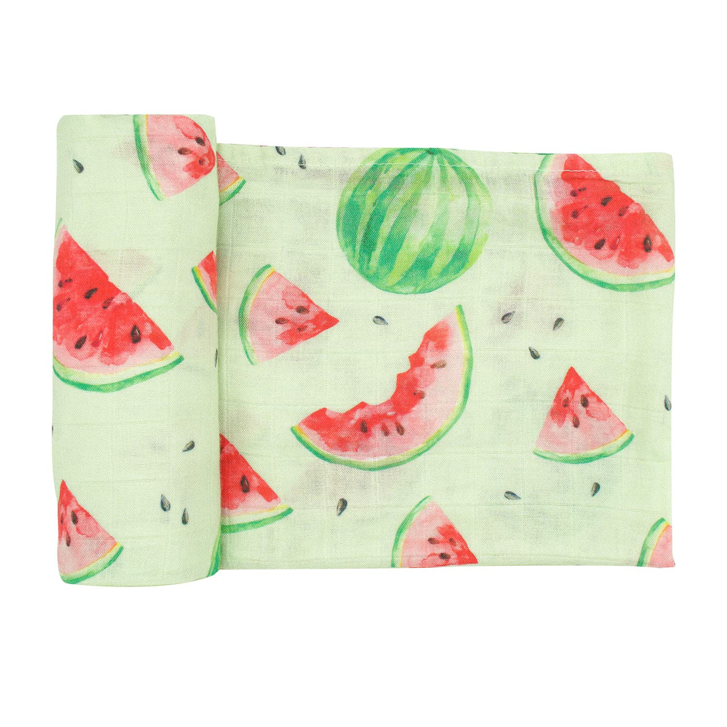 Immispace Watermelon ultra-soft swaddle flatlay with breathable muslin fabric